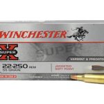 Winchester SUPER-X RIFLE .22-250 Remington 55 grain Jacketed Soft Point Centerfire X222501, 500 Rounds