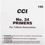 CCI Large Rifle 7.62mm NATO-Spec Military Primers #34 Box of 1000 (10 Trays of 100) (Copy)