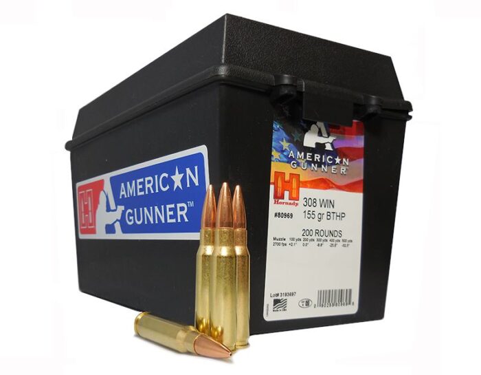 httpsblackhillsshooterssupply.comwp-contentuploads2025012-3-700x545-1.jpg HORNADY 308 WIN 155 GR Boat Tail Hollow Point 200 ROUNDS W/ AMMO CAN - Image 1