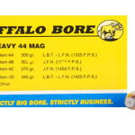Buffalo Bore Ammunition 44 Remington Magnum 270 Grain Jacketed Flat Nose