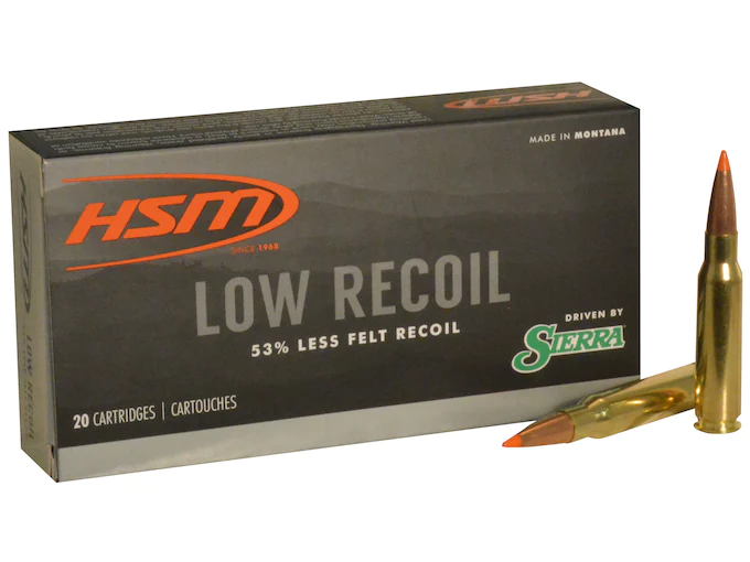 httpsblackhillsshooterssupply.comwp-contentuploads202501HSM-Low-Recoil-Ammunition-308-Winchester-150-Grain-Sierra-Tipped-Spitzer-Boat-Tail-Box-of-20-.webp HSM Low Recoil Ammunition 308 Winchester 150 Grain Sierra Tipped Spitzer Boat Tail Box of 20 - Image 1