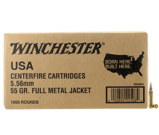 httpsblackhillsshooterssupply.comwp-contentuploads202507Winchester-Ammunition-55-gr-Full-Metal-Jacket-5.56-Ammo-1000box-WM1931000.png Winchester Ammunition 55 gr Full Metal Jacket 5.56 Ammo 1000/box WM1931000 - Image 1