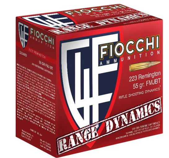httpsblackhillsshooterssupply.comwp-contentuploads202507fiochi-1.png Fiocchi Range Dynamics 55 gr Full Metal Jacket Boat Tail .223 Rem 1000 Rounds 223ARD10 - Image 1