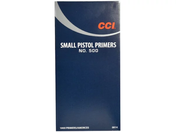 httpsblackhillsshooterssupply.comwp-contentuploads202508332027-600x450-1.webp CCI Small Pistol Primers #500 Box of 1000 – Blemished - Image 1