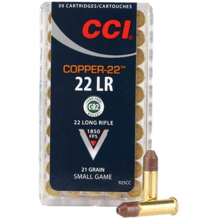 httpsblackhillsshooterssupply.comwp-contentuploads202508CCI-Copper-22-.22LR-Ammunition-50-Rounds-Non-lead-Hollow-Point-21-Grain-1850-fps-700x700-1.jpeg CCI Copper-22 .22LR Ammunition 50 Rounds Non-lead Hollow Point 21 Grain 1850 fps - Image 1