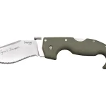 Cold Steel Limited Edition Lynn Thompson Signature Spartan Folding Knife 4.5″ Fully Serrated Kukri CPM S35VN Stonewashed Blade G10 Handle OD Green