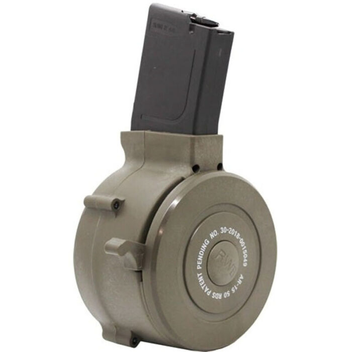 httpsblackhillsshooterssupply.comwp-contentuploads202508Iver-Johnson-AR-15-Drum-Magazine-.223-Remington-50-Rounds-Polymer-Black-and-Green-700x700-1.jpeg Iver Johnson AR-15 Drum Magazine .223 Remington 50 Rounds Polymer Black and Green - Image 1