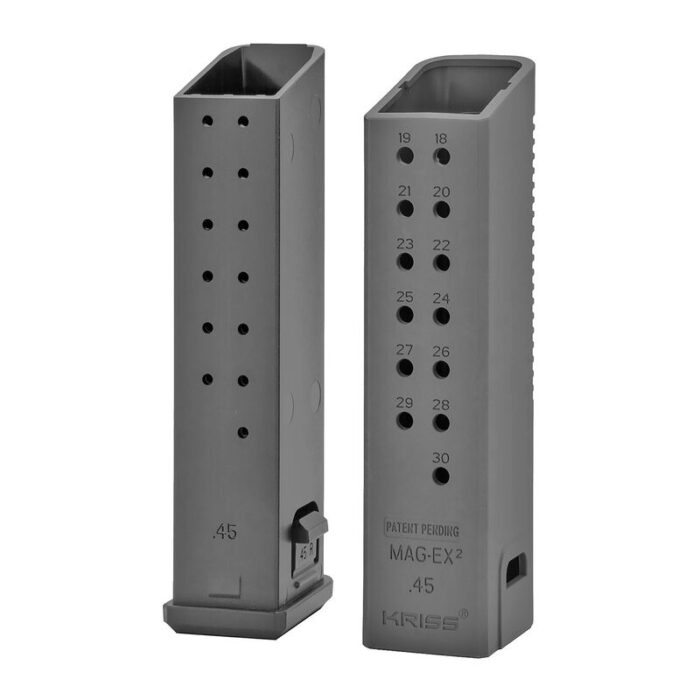 httpsblackhillsshooterssupply.comwp-contentuploads202508KRISS-USA-MagEx2-Extension-Kit-for-Glock-21-.45-ACP-17-Round-Capacity-Polymer-Black-3-Pack-700x700-1.jpeg KRISS USA MagEx2 Extension Kit for Glock 21 .45 ACP +17 Round Capacity Polymer Black 3 Pack - Image 1