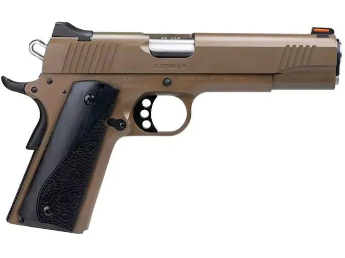 httpsblackhillsshooterssupply.comwp-contentuploads202508Kimber-Custom-LW-Semi-Automatic-Pistol-9mm-Luger-522-Barrel-8-Round-Flat-Dark-Earth-Black-1.webp Kimber Custom LW Semi-Automatic Pistol 9mm - Image 1