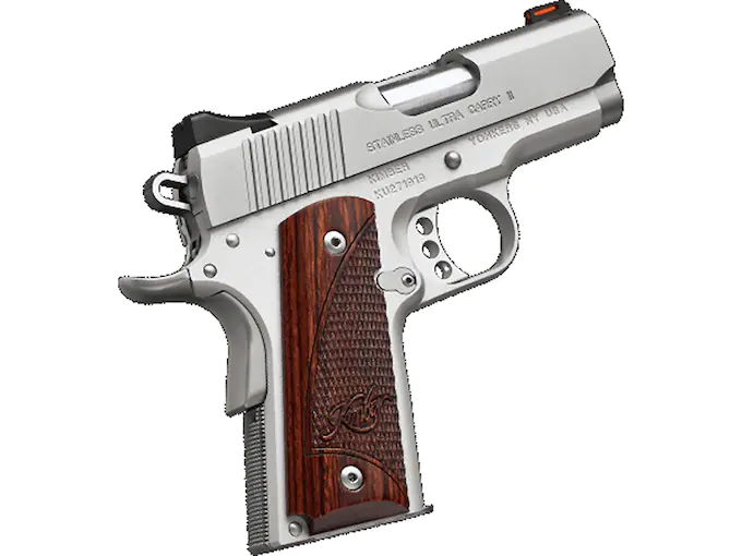 httpsblackhillsshooterssupply.comwp-contentuploads202508Kimber-Stainless-Ultra-Carry-II-Semi-Automatic-Pistol-9mm-Luger-322-Barrel-8-Round-Stainless-Rosewood.webp Kimber Stainless Ultra Carry II Semi-Automatic Pistol 9mm Luger 3″ - Image 1