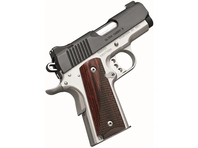 httpsblackhillsshooterssupply.comwp-contentuploads202508Kimber-Ultra-Carry-II-Semi-Automatic-Pistol-45-ACP-322-Barrel-7-Round-Black-Rosewood.webp Kimber Ultra Carry II Semi-Automatic Pistol 45 ACP 3″ Barrel 7-Round Black Rosewood - Image 1