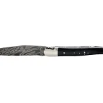 Laguiole Honoré Durand Folding Knife 4.72″ Drop Point Damascus Damascus Blade Ebony Wood Handle Brown- Blemished