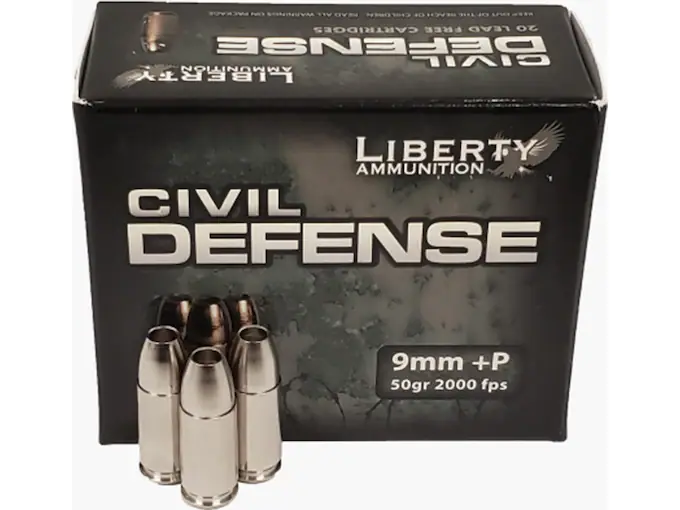 httpsblackhillsshooterssupply.comwp-contentuploads202508Liberty-Civil-Defense-Ammunition-9mm-Luger-P-50-Grain-Fragmenting-Hollow-Point-Lead-Free-Box-of-20-.webp Liberty Civil Defense Ammunition 9mm Luger +P 50 Grain Fragmenting Hollow Point Lead-Free Box of 20 - Image 1