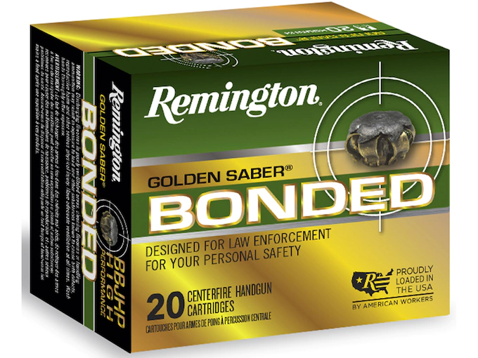 httpsblackhillsshooterssupply.comwp-contentuploads202508Remington-Golden-Saber-Bonded-Ammunition-9mm-Luger-P-124-Grain-Jacketed-Hollow-Point-.webp Remington Golden Saber Bonded Ammunition 9mm Luger +P 124 Grain Jacketed Hollow Point - Image 1