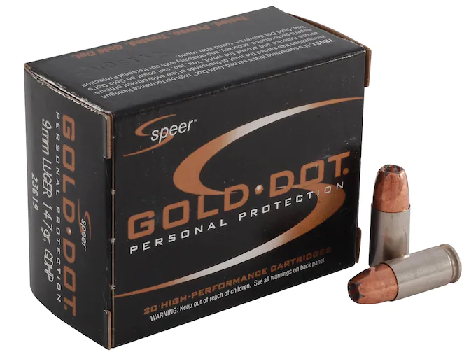 httpsblackhillsshooterssupply.comwp-contentuploads202508Speer-Gold-Dot-Ammunition-9mm-Luger-147-Grain-Jacketed-Hollow-Point-.webp Speer Gold Dot Ammunition 9mm Luger 147 Grain Jacketed Hollow Point - Image 1
