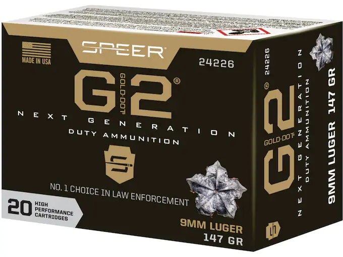httpsblackhillsshooterssupply.comwp-contentuploads202508Speer-Gold-Dot-G2-Ammunition-9mm-Luger-147-Grain-Jacketed-Hollow-Point-.webp Speer Gold Dot G2 Ammunition 9mm Luger 147 Grain Jacketed Hollow Point - Image 1