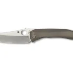 Spyderco Paysan Folding Knife 3.88″ Wharncliffe CPM S90V Stainless Steel Blade Titanium Handle Gray