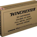 Winchester 40 S&W Ammunitions Brass 165 Grains Service Grade SG40W 500 rounds