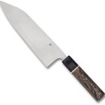 Spyderco Murray Carter Itamae Series Bunka Bocho Fixed Blade Knife 7.69″ Plain Clip Point Laminated Steel Satin Blade G-10 Handle Brown