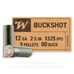 12 Gauge – 2-3/4″ 9 Pellets 00 Buckshot – Winchester Military Grade – 250 Rounds