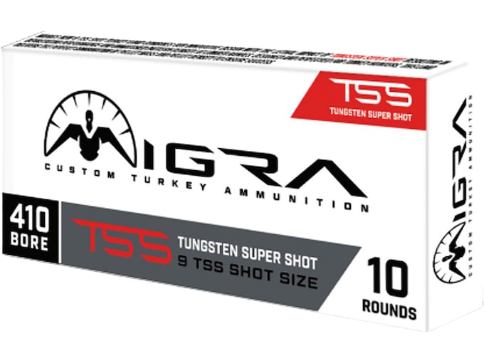 httpsblackhillsshooterssupply.comwp-contentuploads202511201586.jpg Migra Custom Turkey 410 Ammo 3″ #9 TSS Shot 7/8 oz Box of 10 - Image 1