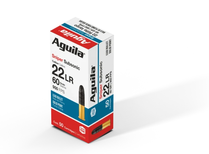 httpsblackhillsshooterssupply.comwp-contentuploads20251122_SNIPER_SUBSONIC_60_GR_1_B222112_1a77eedf2b-700x516-1.webp Aguila 22 Sniper Subsonic 60gr 22LR Ammunition – Lead Solid Point Rimfire Target/Range 1000 Per case 50 Per Box - Image 1