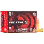 Federal American Eagle 22LR 38gr CPHP Ammunition – 400RDS, 22LR, Copper Plated Hollow Point, 38 grains