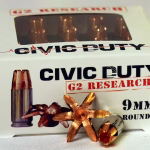 G2 Research Civic Duty 9mm Luger Ammo 96 Grain G2 R.I.P. Solid Hollow Point Lead Free Box of 20