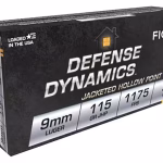 Fiocchi Defense Dynamics 9mm Luger Ammo 115 Grain Jacketed Hollow Point