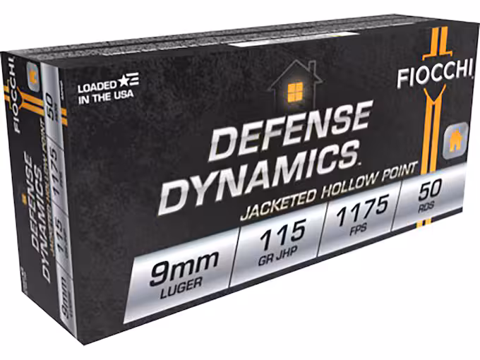 httpsblackhillsshooterssupply.comwp-contentuploads202511et4rh5r.avif Fiocchi Defense Dynamics 9mm Luger Ammo 115 Grain Jacketed Hollow Point - Image 1