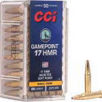 CCI GamePoint 17 Hornady Magnum Rimfire (HMR) Ammo 20 Grain Jacketed Soft Point