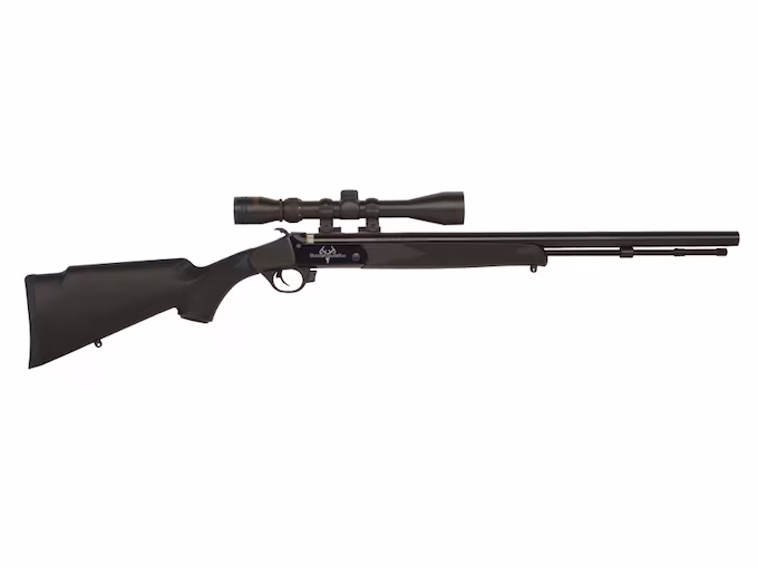 httpsblackhillsshooterssupply.comwp-contentuploads202511htntntt.avif Traditions Buckstalker Muzzleloading Rifle with 3-9x 40mm Scope and Redi-Pak 50 Caliber 24″ Blued Barrel Synthetic Stock Black - Image 1