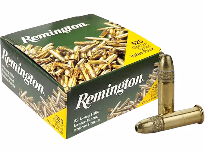 httpsblackhillsshooterssupply.comwp-contentuploads202511hvnfhmjfhmjf.avif Remington Golden Bullet 22LR Ammo 36 Grain Plated Hollow Point Bulk 200 Rounds - Image 1