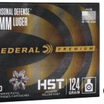 Federal Premium 9MM 124GR Tactical HST JHP P9HST1 200 Rounds