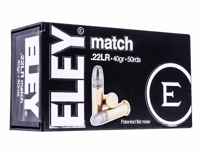 httpsblackhillsshooterssupply.comwp-contentuploads202511kgughgukguktgujkggkj.avif Eley Match EPS 22LR Ammo 40 Grain Flat Nose - Image 1