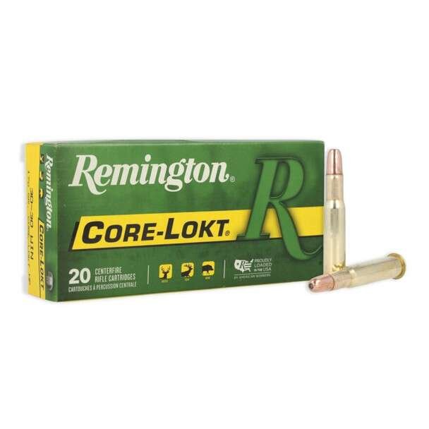 httpsblackhillsshooterssupply.comwp-contentuploads202511media__51562-608x608-1.jpg REMINGTON Core-Lokt Centerfire 30-30 Win 170gr 200rd Rifle Cartridges (21395) - Image 1