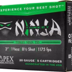Apex Turkey Ninja TSS 20 Gauge Ammo 3″ #8-1/2 Tungsten Shot 1-5/8 oz Box of 5