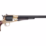 Pietta 1858 Buffalo Texas Black Powder Revolver 44 Caliber 12″ Blued Barrel Brass Frame Walnut Grip