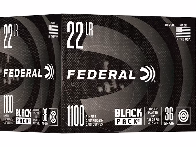 httpsblackhillsshooterssupply.comwp-contentuploads202511uiititit.avif Federal Black Pack 22LR Ammo 36 Grain Plated Hollow Point - Image 1