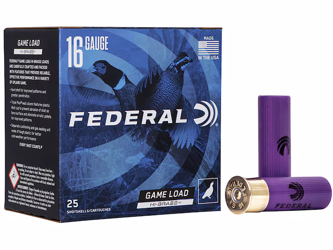 httpsblackhillsshooterssupply.comwp-contentuploads202511wrffwf.avif Federal Game Load Upland Hi-Brass 16 Gauge Ammo - Image 1