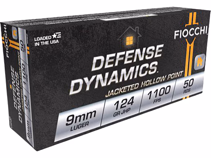 httpsblackhillsshooterssupply.comwp-contentuploads202511y6y.avif Fiocchi Defense Dynamics 9mm Luger Ammo 124 Grain Jacketed Hollow Point - Image 1
