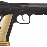 CZ Shadow 2 Gold Digger 9mm Luger Pistol 4.89″ Barrel 19+1 Round Nitride Slide Gold Grip Black Frame