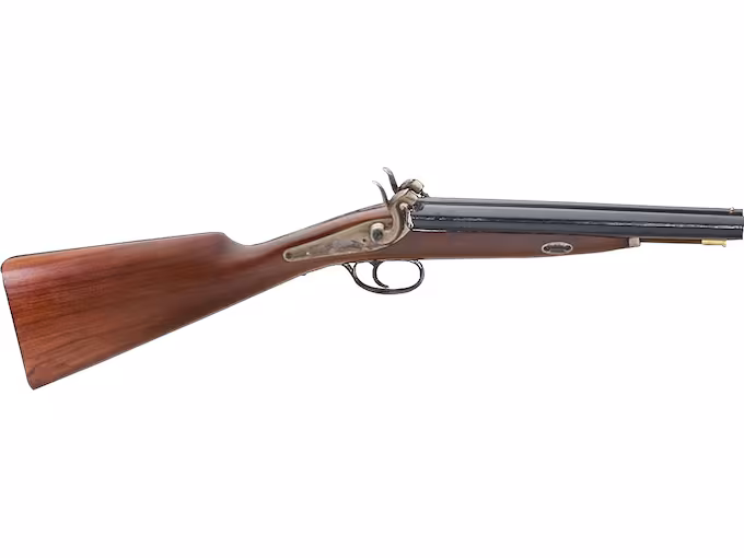 httpsblackhillsshooterssupply.comwp-contentuploads202512fwverfe.avif Pedersoli Baker Cavalry Double Barrel 20 Gauge Muzzleloader Shotgun 11″ Blued Barrel Walnut Stock - Image 1