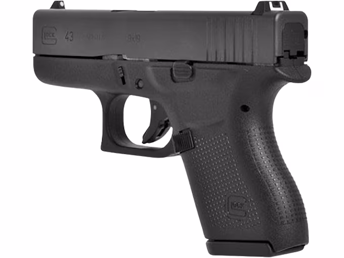 httpsblackhillsshooterssupply.comwp-contentuploads202602t555555555t5.avif Glock 43 9mm Luger Pistol 3.41″ Barrel 6+1 Round Black - Image 1